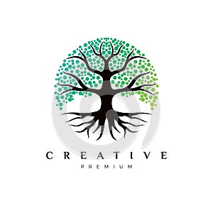 Creative tree logo design illustration vector