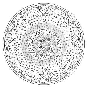 Black and white mandala vector isolated on white