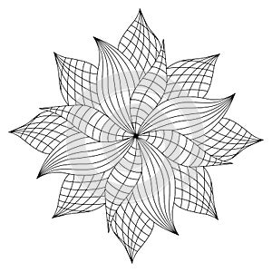 Black and white mandala vector isolated on white.