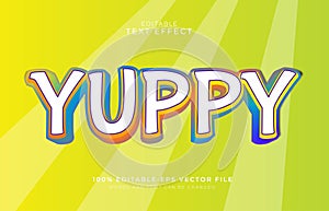 Yuppy text effect template Premium Vector illustration