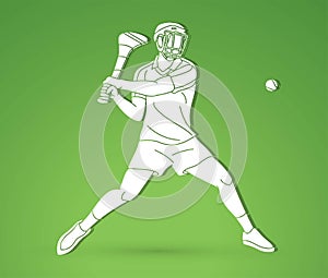 Irish Hurley Sport Cartoon Graphic Vector. photo