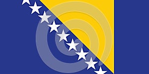 National Bosnia and Herzegovina flag, official colors and proportion correctly. National Bosnia and Herzegovina flag.
