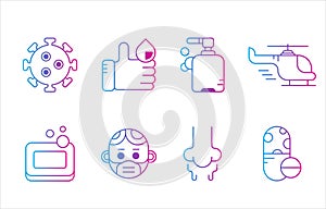 Corona virus icon set