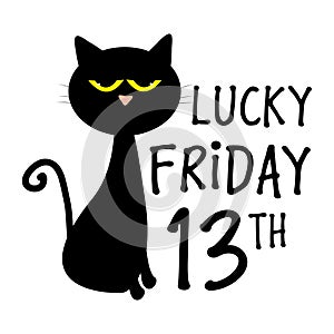 Lucky Friday 13th -  funny abominable black cat.