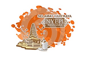 Happy Nyepi Day, Vector Illustration.