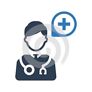 Doctor advice icon. vector graphics