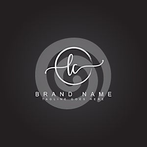 Initial Letter LC Logo - Handwritten Signature Style Logo photo