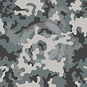 Camouflage pattern background, seamless. Classic clothing style masking camo. Vector illustration.