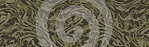 Camouflage seamless pattern. Camo background, curved wavy stripped.  Military print for design, wallpaper, textile. Vector i photo