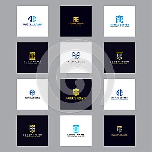 AE initial Letters. Logo Bundle Initial templates. photo
