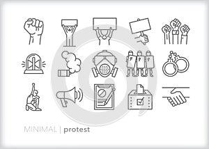 Protest icons for raising voices against injustice