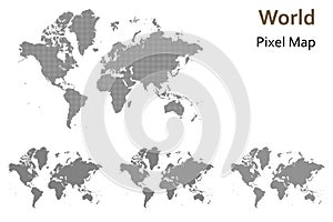 World pixel map vector isolated on white background