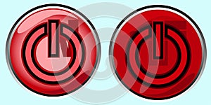 Red on off power button icon vector