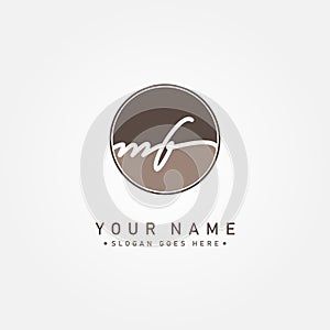 Initial Letter MF Logo - Simple Business Logo in Signature Style photo