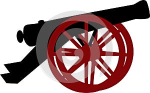 Ramadan Cannon weapon firing. vector illustration