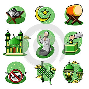 Illustration Vector Graphic of Ramadhan Ied Mubarak photo