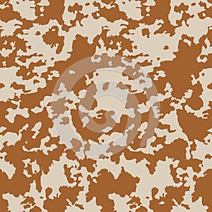 Cow skin in brown spotted, seamless pattern for print, animal texture. Vector