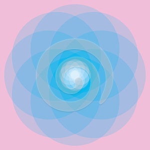 Abstract light blue flower from circles photo