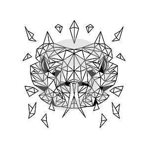 Geometric snake head vector logo design