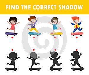 Shadow Matching Game for kids, Visual game for kid, find the correct Shadow, Instructional media, Connect the dots picture photo