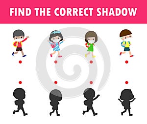 Shadow Matching Game for kids, Visual game for kid, find the correct Shadow, Instructional media, Connect the dots picture photo