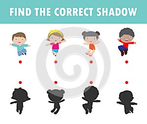 Shadow Matching Game for kids, Visual game for kid, find the correct Shadow, Instructional media, Connect the dots picture photo