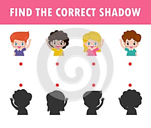 Shadow Matching Game for kids, Visual game for kid, find the correct Shadow, Instructional media, Connect the dots picture photo