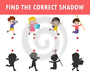 Shadow Matching Game for kids, Visual game for kid, find the correct Shadow, Instructional media, Connect the dots picture photo