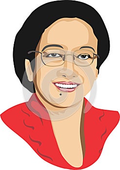 5th President of Republic Indonesia Vector Illustration Megawati Sukarnoputri