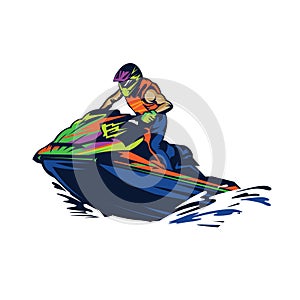 Jetski Racing vector illustration design photo