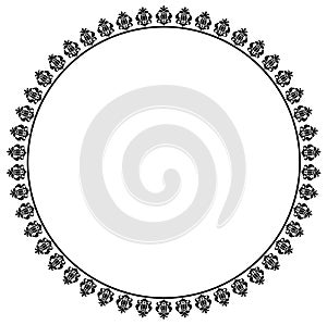 Round or mirror frame design concept of circle and floral pattern