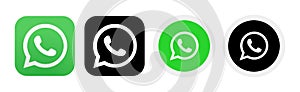 Collection of green and black whatsapp logo.