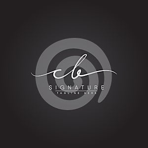 Initial Letter CB Logo - Handwritten Signature Style Logo photo