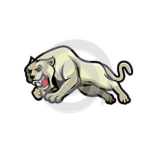 Jumping panther mascot design
