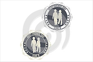 Best Friends Day stamp stock illustration. photo