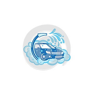Wash service vector logo  design template illustration auto care