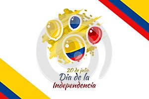 Translate: July 20, Independence day dia de la independencia of Colombia photo