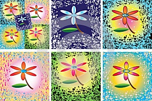 attractive pattern with a flower - pattern pallet with different patterns and backgrounds - there are six patterns in this palle photo