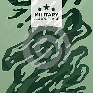 Camouflage seamless pattern. Trendy style camo, repeat print. Vector illustration. Military army green hunting