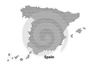 Vector halftone Dotted map of Spain country