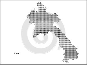Vector halftone Dotted map of Laos country