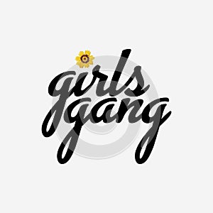 Girls gang typography design vector photo