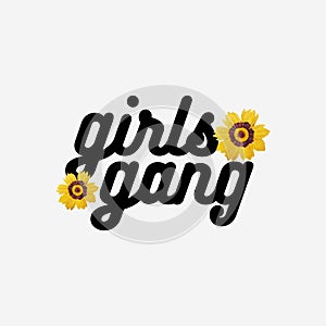 Girls gang typography design vector photo