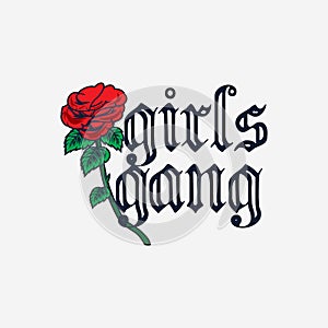 Girls gang typography design vector photo