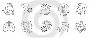 Icoon of Coronavirus Protection Related