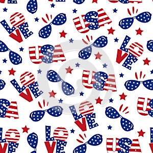 Seamless pattern for US Independence Day 4th of July
