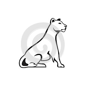Leoa female line zoo wild animal lioness line logo photo