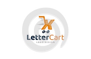 Shopping Cart Letter X Logo photo