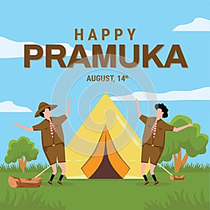 Happy Pramuka day flat design