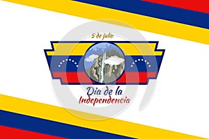 Translate: July 5, Independence day. Independence day dia de la independencia of Venezuela photo